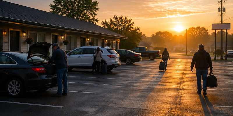 Parking Lot Stories at a Motel in Aurora, IL